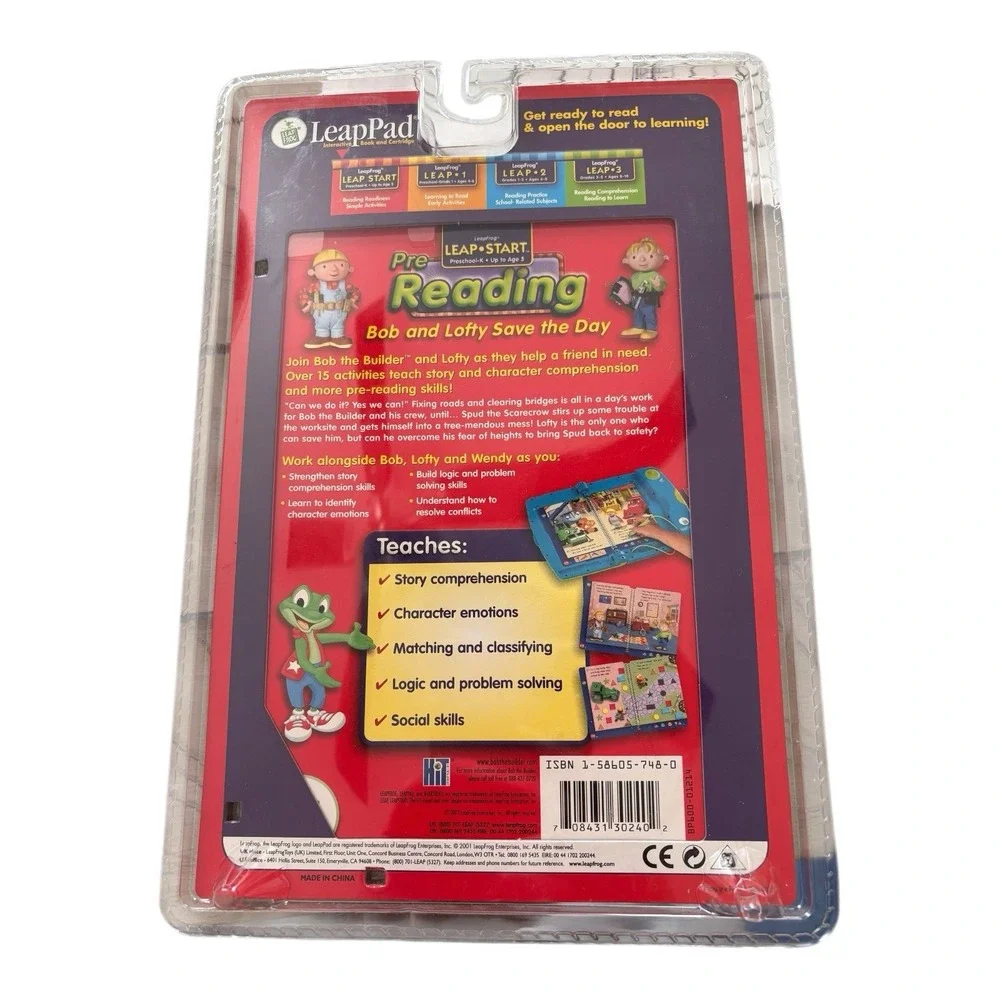 LeapPad LeapStart Bob The Builder Bob & Lofty Save the Day Book‎ & Cartridge NIP
